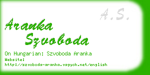 aranka szvoboda business card